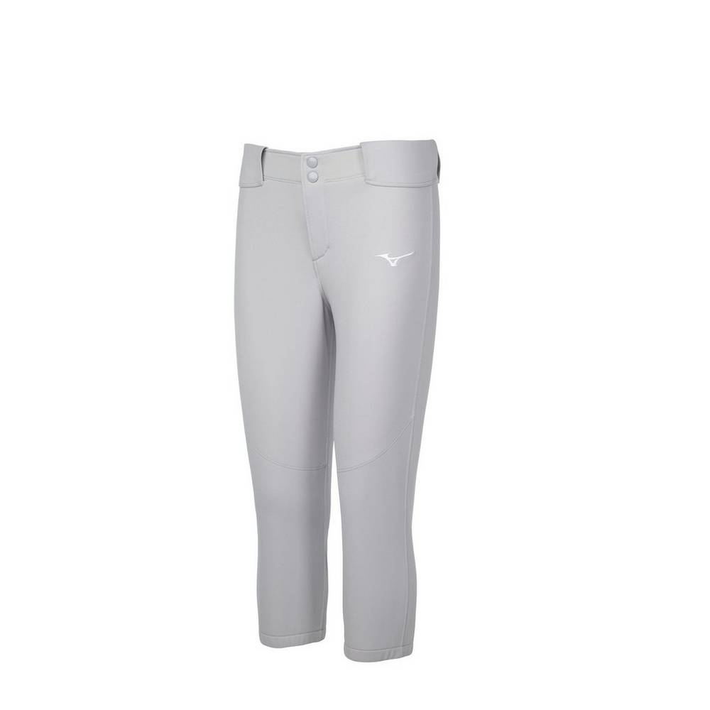 Pantalones Mizuno Softball Belted Stretch Para Mujer Grises 8512497-OE